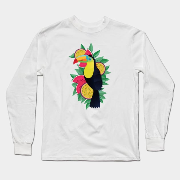 Tropical toucan Long Sleeve T-Shirt by jamesboast